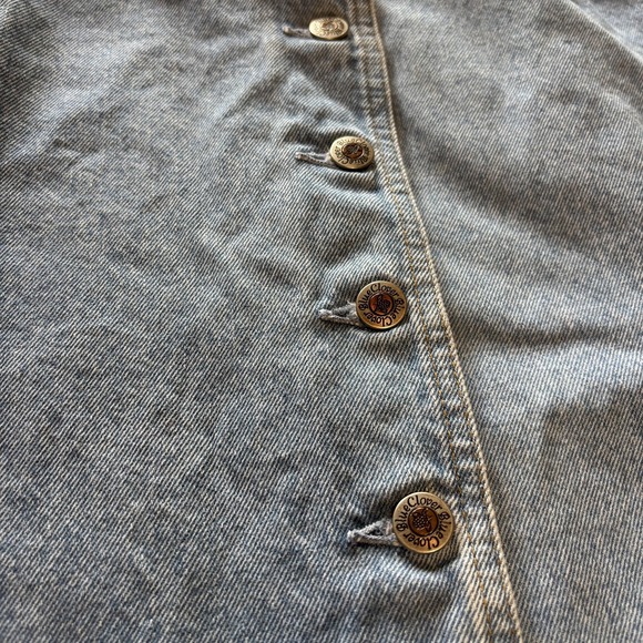 Vintage Blue Clover Denim Skirt Womens 18W Light Wash Button Front Y2K 90s USA - Picture 2 of 12